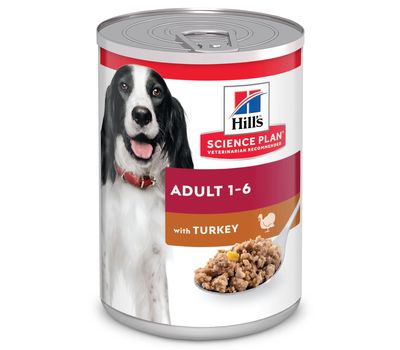 Хиллс влажный корм для взрослых собак для поддержания мышечной массы и здорового иммунитета с индейкой, 370 г