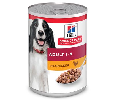 Хилс влажный корм для взрослых собак для поддержания мышечной массы и здорового иммунитета, с курицей 370 г